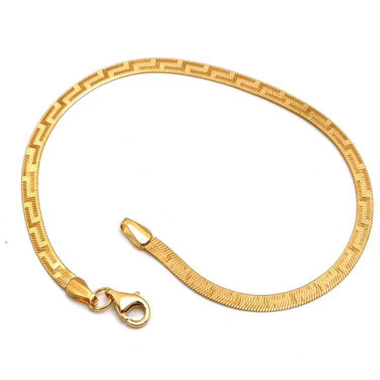 Real Gold Maze Hoop Snake Chain Bracelet 0943 (19 C.M) BR1539