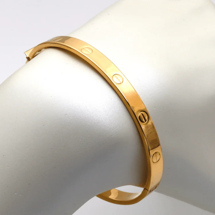 Real Gold Plain Bangle GZJCT0278 - (SIZE 15) BA1536