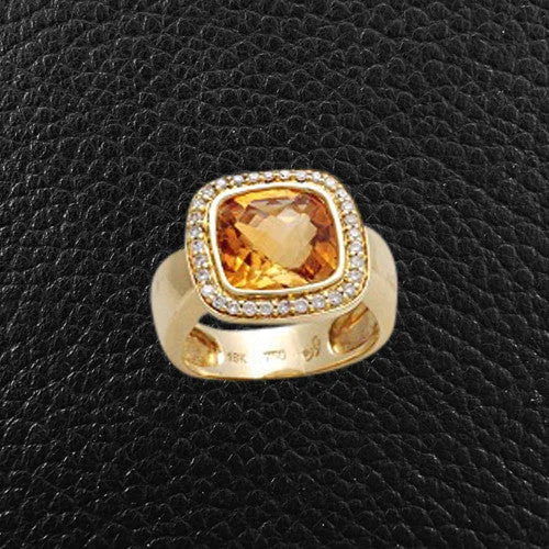 Citrine & Diamond Ring