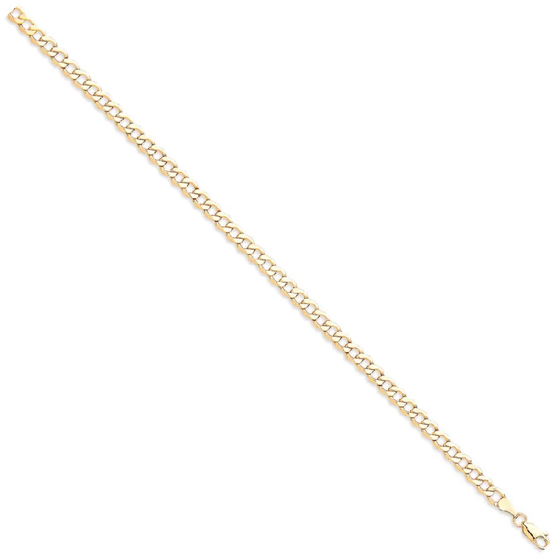 Hollow Curb Bracelet - 9CT YELLOW GOLD