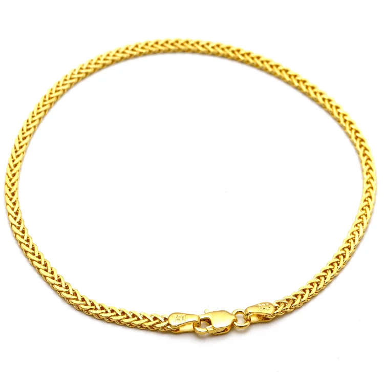 Real Gold Flat Spiga Thick Men Bracelet 8943 (23 C.M) BR1560