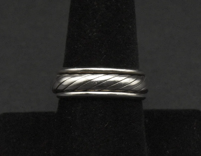 Vintage Handmade Sterling Silver Spinner Band - Size 8.5