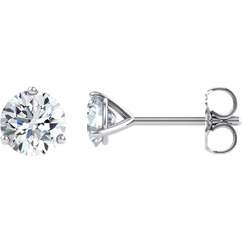 14k White Gold 5 mm Round Forever One Moissanite Stud Earring for Women