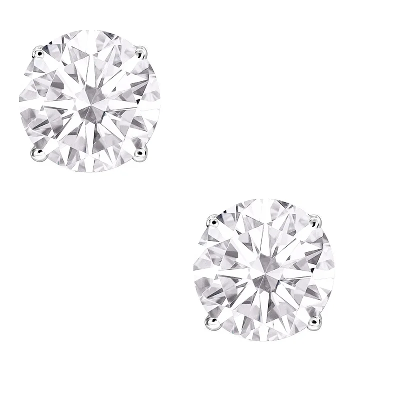 Sterling Silver with Moissanite Stud Earring