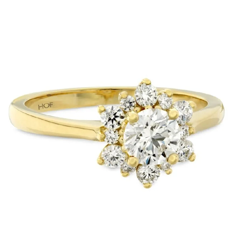 18ct Yellow Gold Delight Lady Round Brilliant Cut Diamond Cluster Ring