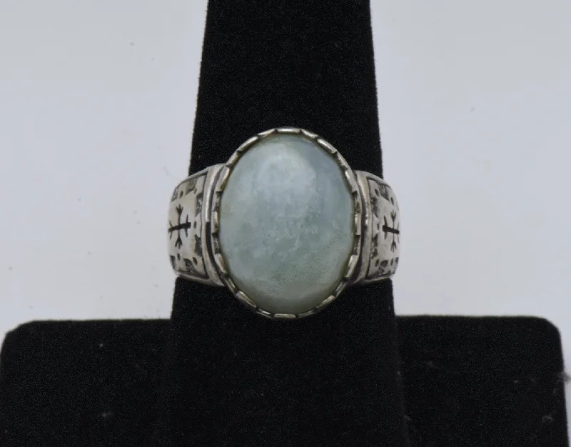 Carolyn Pollack - Vintage Aquamarine Sterling Silver Ring - Size 8