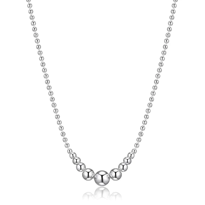 Elle Sterling Silver Graduated Bead Necklace