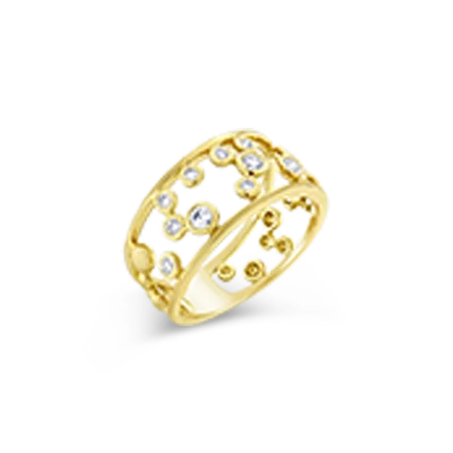 Gold & Diamond Bubble Ring