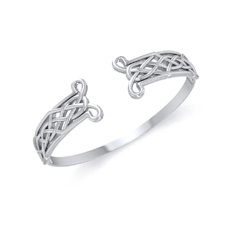 A great and timeless affliction ~ Celtic Knotwork Sterling Silver Cuff Bracelet TBG343