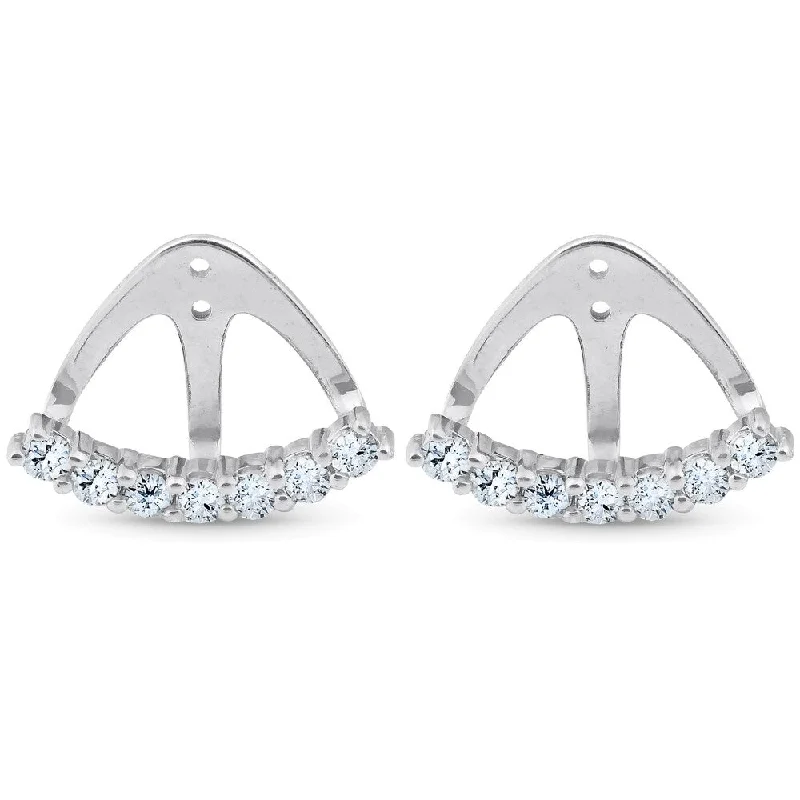 14k White Gold 3/4 Ct TDW Diamond Stud Earring Jacket