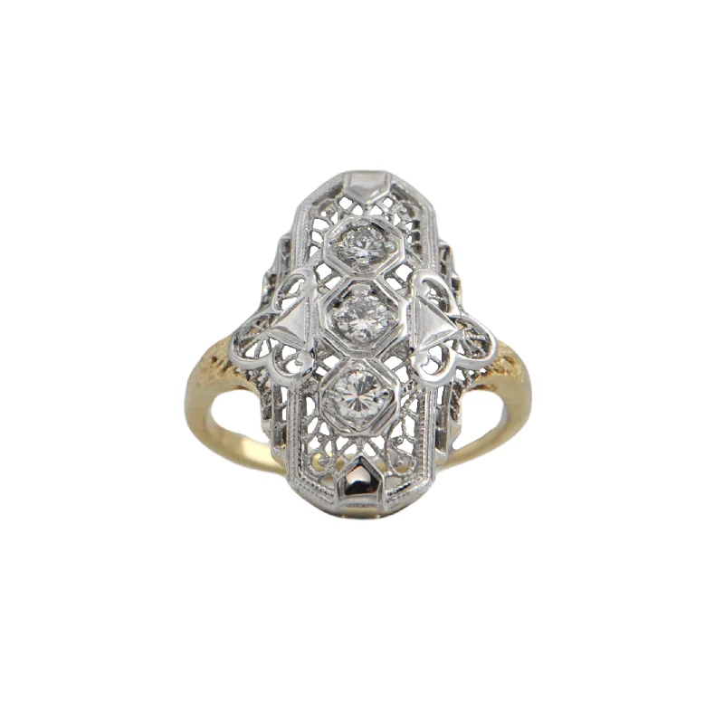 Antique Art Deco Diamond 14K Gold Ring