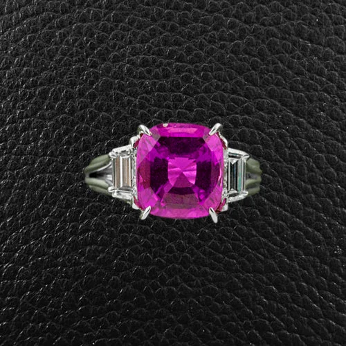 Pink Sapphire & Diamond Ring