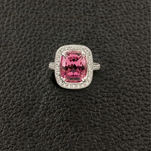 Pink Tourmaline & Diamond Ring