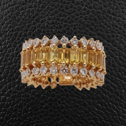 Yellow Sapphire & Diamond Ring