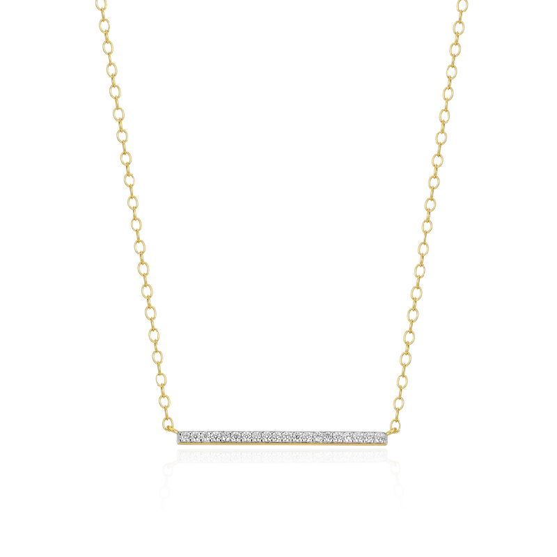 Monte Luna Yellow Lab Grown Diamond Pave Bar Necklace