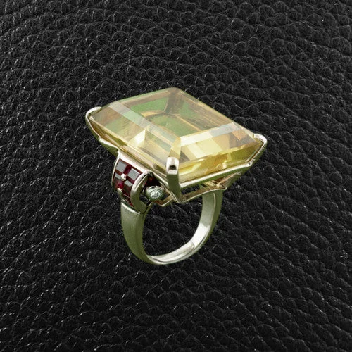 Citrine, Ruby & Diamond Estate Ring