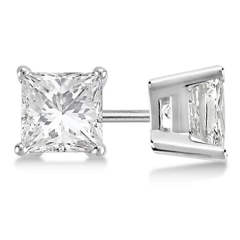 Sterling Silver and Genuine Crystal Square Stud Earring - 8m