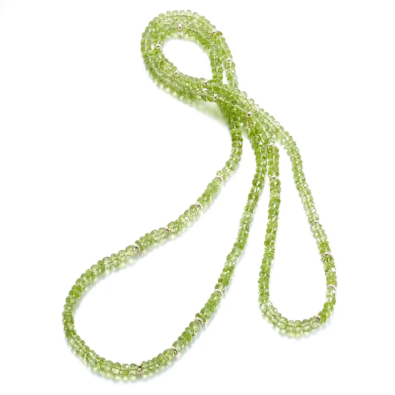 Faceted Peridot & Gold Rope Necklace