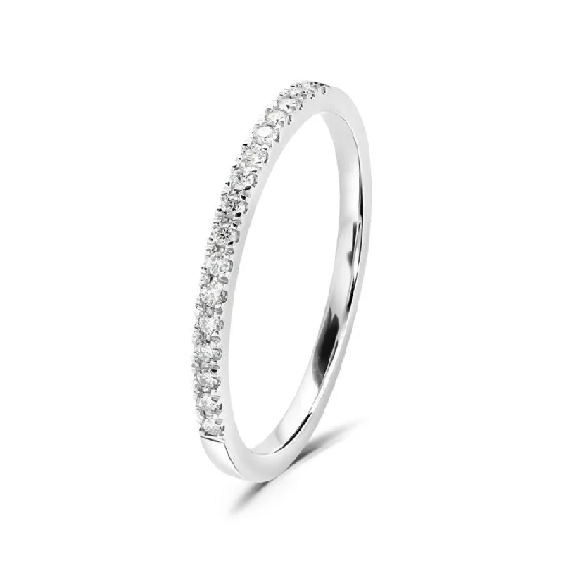 0.11ct Roudn Brilliant Cut Diamond 18ct White Gold Half Eternity Ring