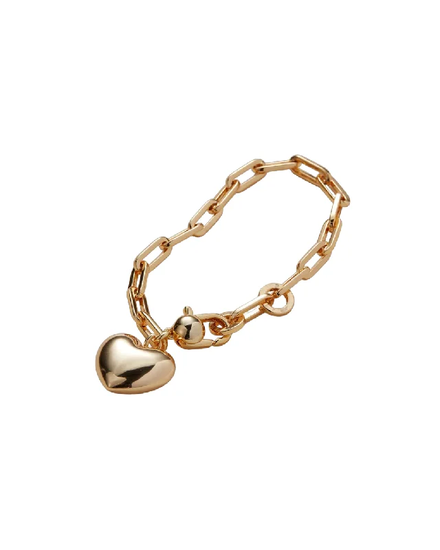 Puffy Heart Bracelet - Gold