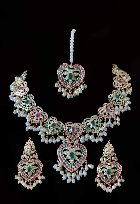 DNS104 Laya Punjabi Jadau necklace set (READY TO SHIP)