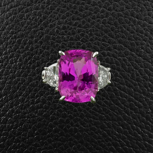 Pink Sapphire & Diamond Ring