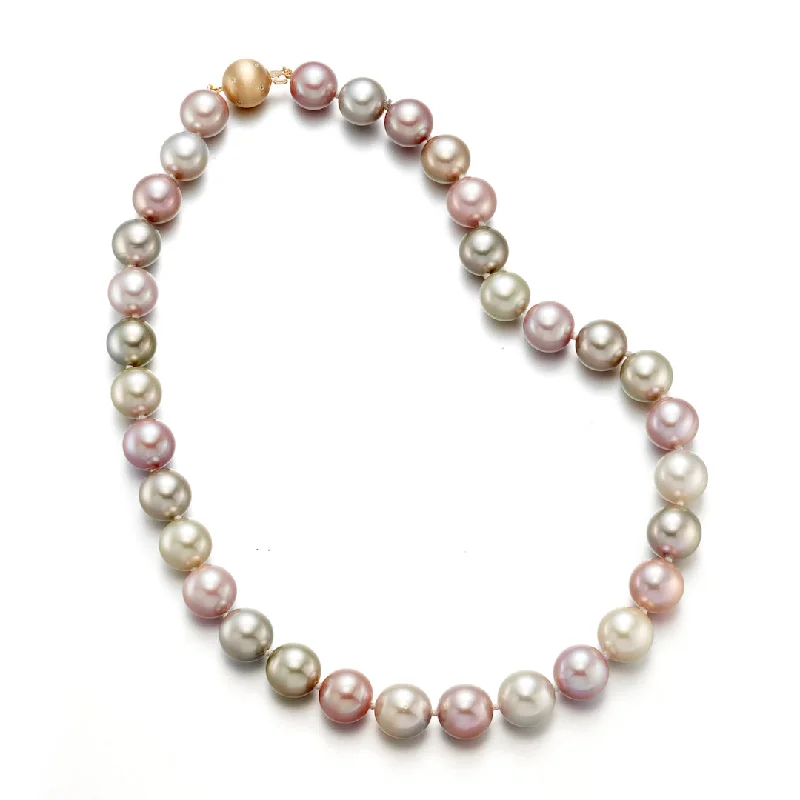 Graduated Pastel Tahitian & Freshwater Pearl Necklace