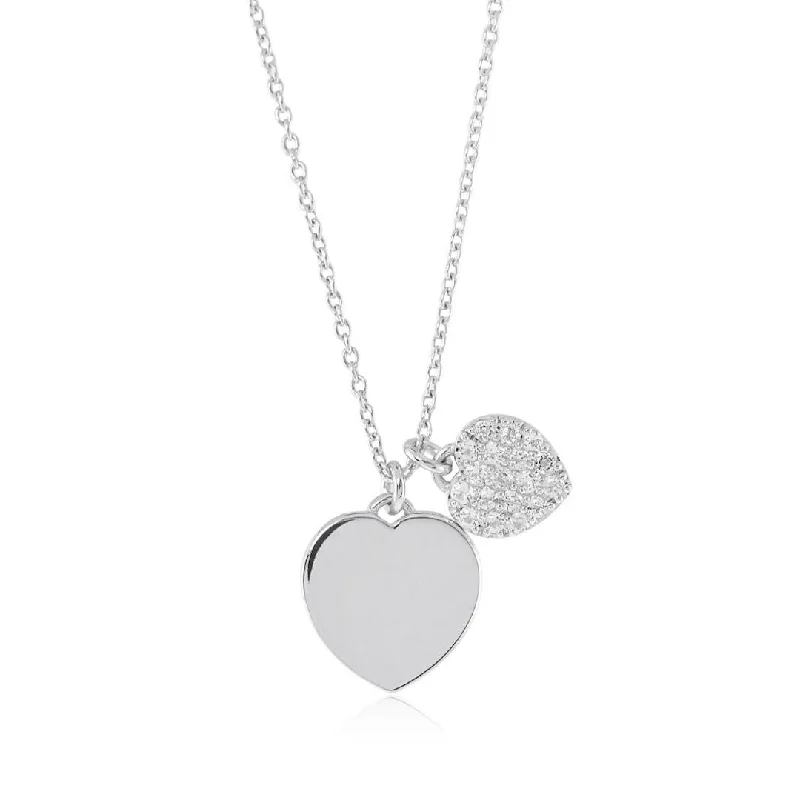 White Topaz & Silver Heart Pendant Necklace