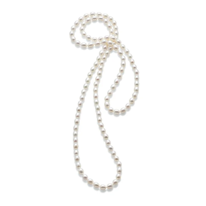 6mm Oval Baroque Pearl Rope Necklace