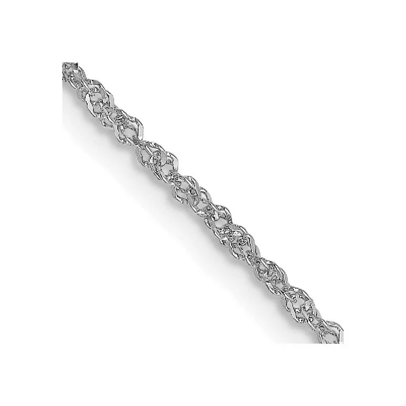 Curata Italian Solid 18k White Gold 1.1mm D/C Singapore Chain Necklace Options: 16 18 20