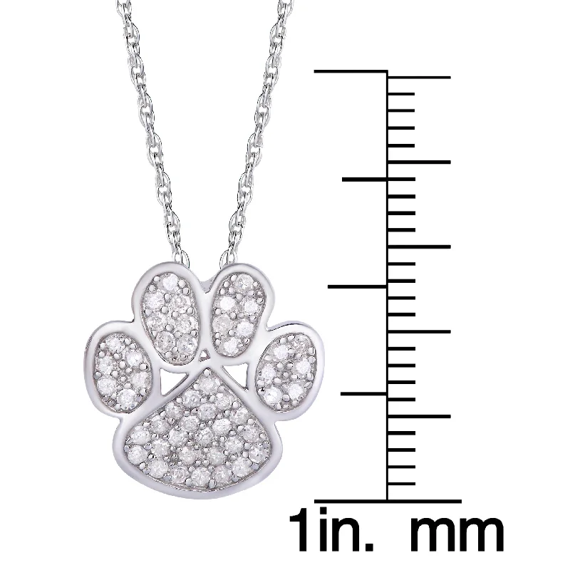 Victoria Townsend .925 Sterling Silver .40ct Diamond Paw Print Necklace