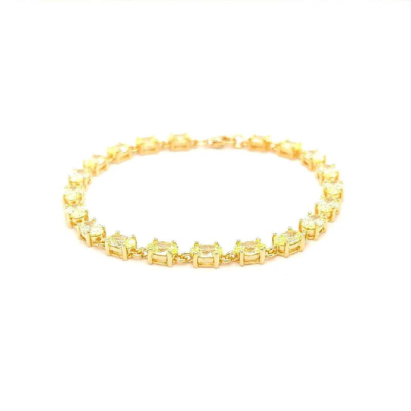 Ovale Verde Tennis Bracelet RBOG-YG