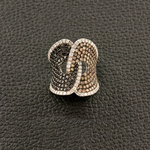 Black, Brown & White Diamond Ring