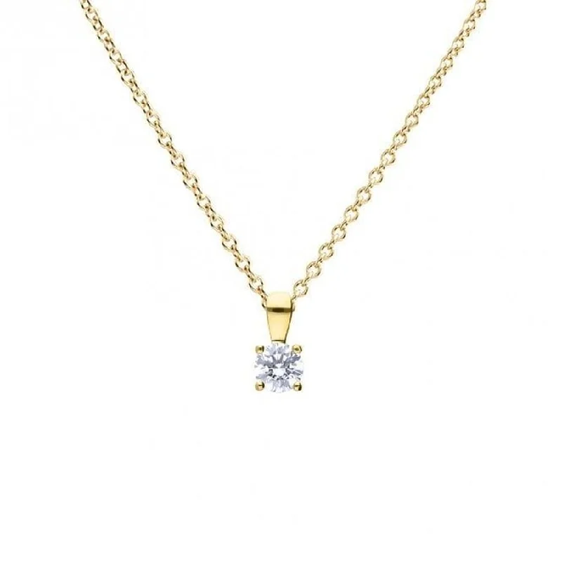 Gold Plated Silver 0.50ct Cubic Zirconia Solitaire Pendant