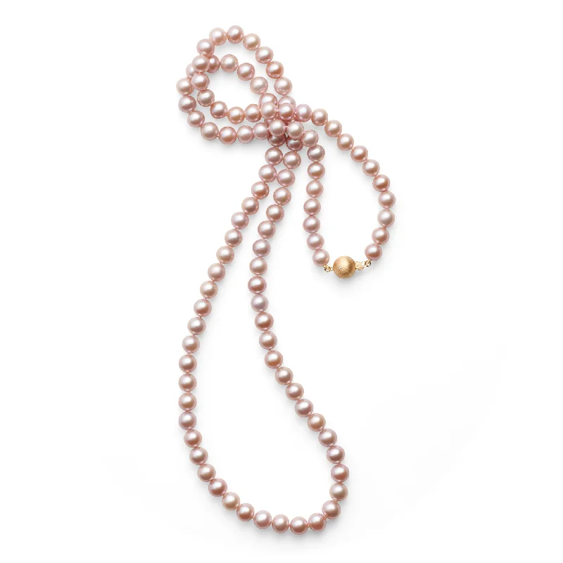 Pink Pearl & Gold Long Necklace