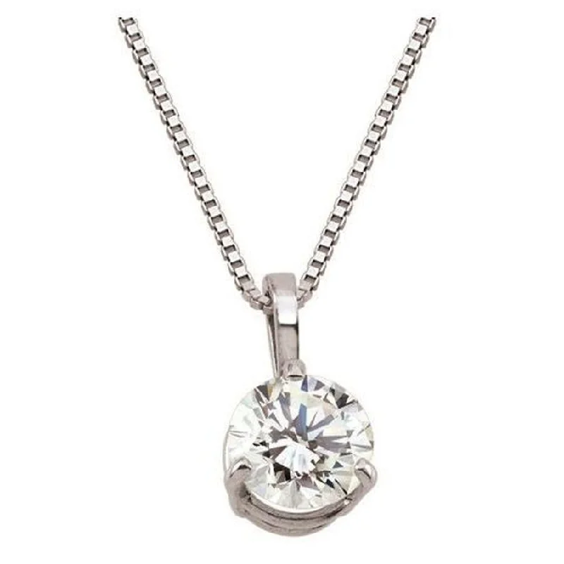 18ct White Gold 0.29ct Round Brilliant Cut Diamond Solitaire Pendant