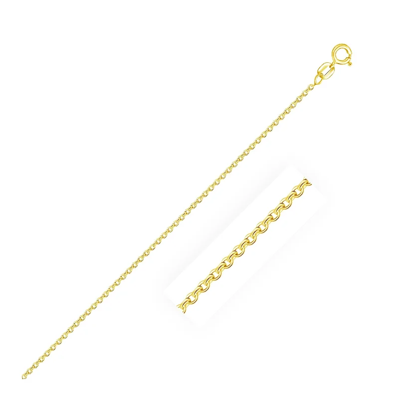 14k Yellow Gold Cable Link Chain Necklace 1.1mm