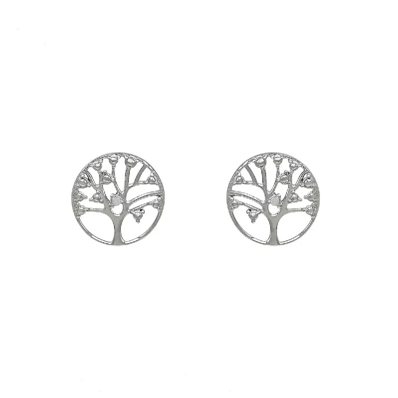 Victoria Townsend .925 Sterling Silver Diamond Accent Tree of Life Stud Earring