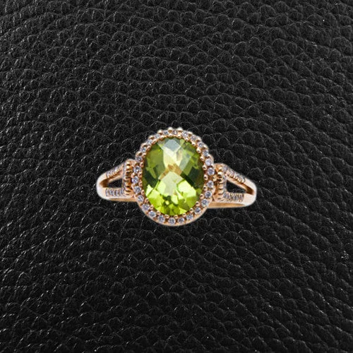 Peridot & Diamond Ring