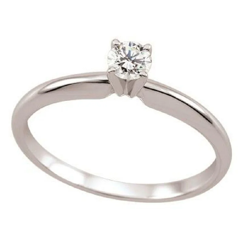 0.20ct Round Brilliant Cut Diamond Solitaire 18ct White Gold Ring