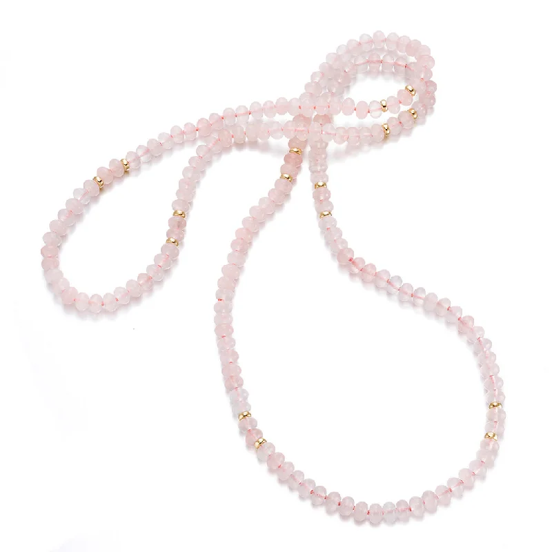 Rose Quartz Rope Necklace