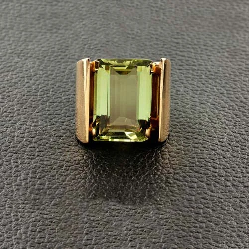 Emerald cut Green Beryl Ring