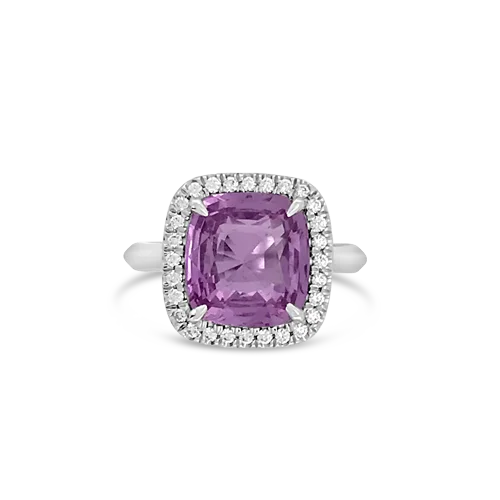 Pink Sapphire & Diamond Ring