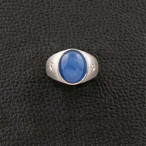 Star Sapphire & Diamond Ring