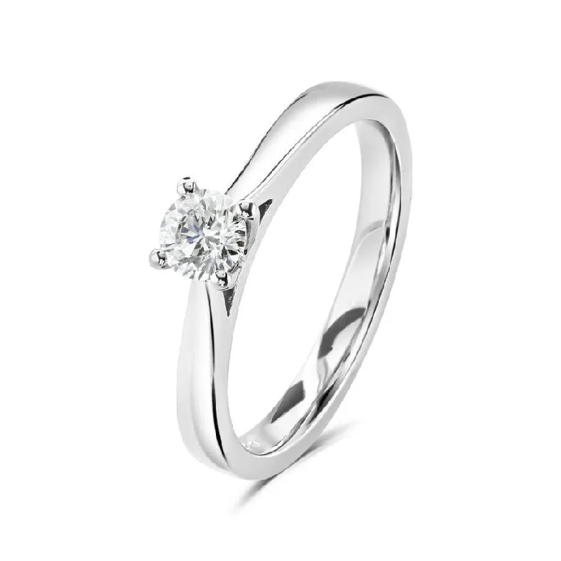 0.31ct Round Brilliant Cut Diamond Solitaire Platinum Ring