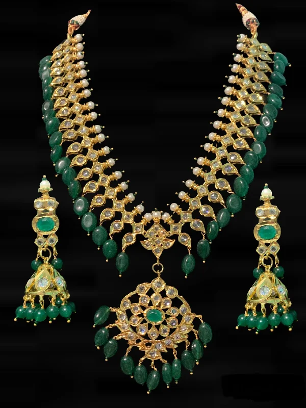 NS100 Tanika necklace set in green ( READY TO SHIP )