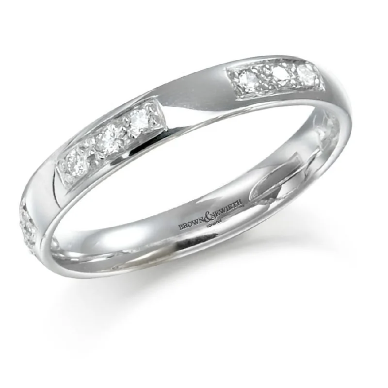 0.14ct Round Brilliant Cut Diamond Set Platinum Eternity Ring, size O