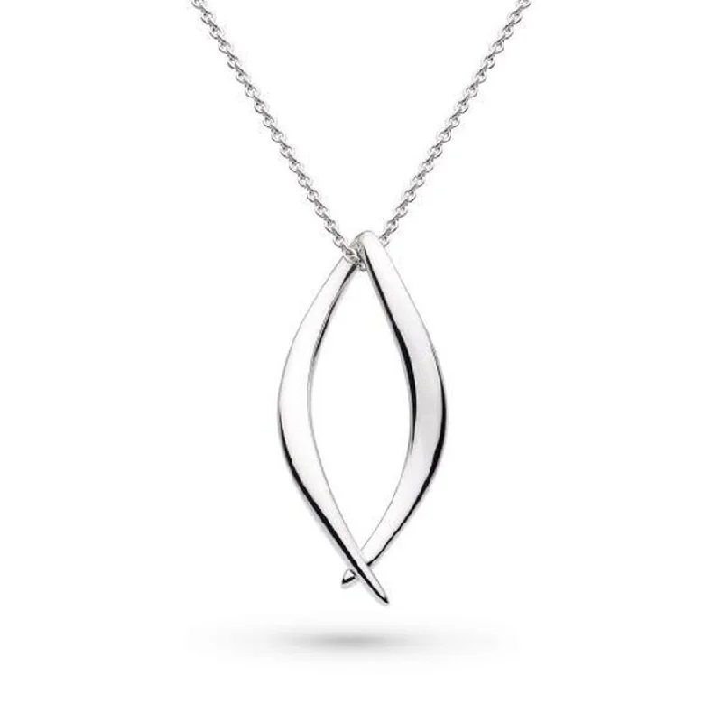 Silver Entwine Twine Twist Link Necklace