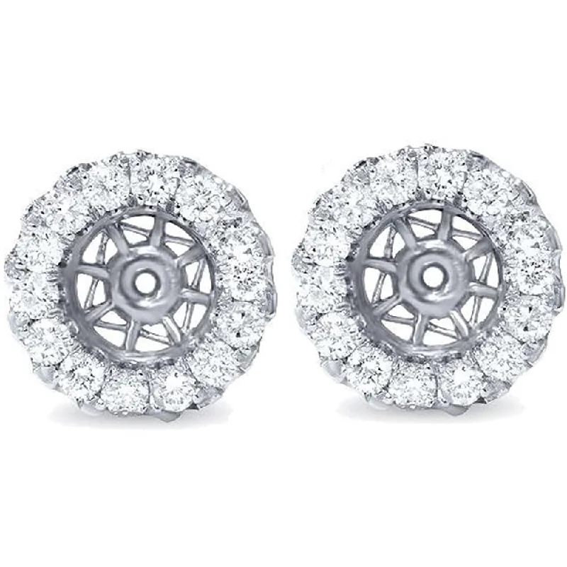 5/8ct Halo Diamond Earring Jackets White Gold (5.5-7mm)