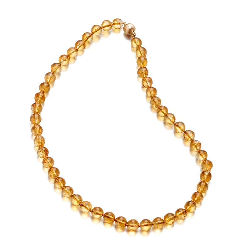 8mm Citrine Bead Necklace